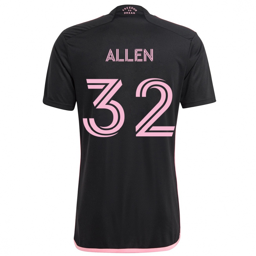 Niño Fútbol Camiseta Noah Allen #32 Negro 2ª Equipación 2024/25 Argentina