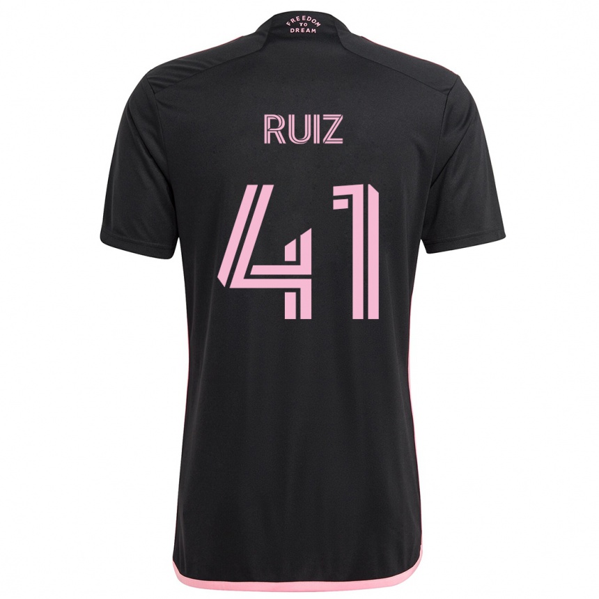 Niño Fútbol Camiseta David Ruíz #41 Negro 2ª Equipación 2024/25 Argentina