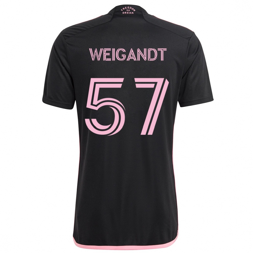 Niño Fútbol Camiseta Marcelo Weigandt #57 Negro 2ª Equipación 2024/25 Argentina