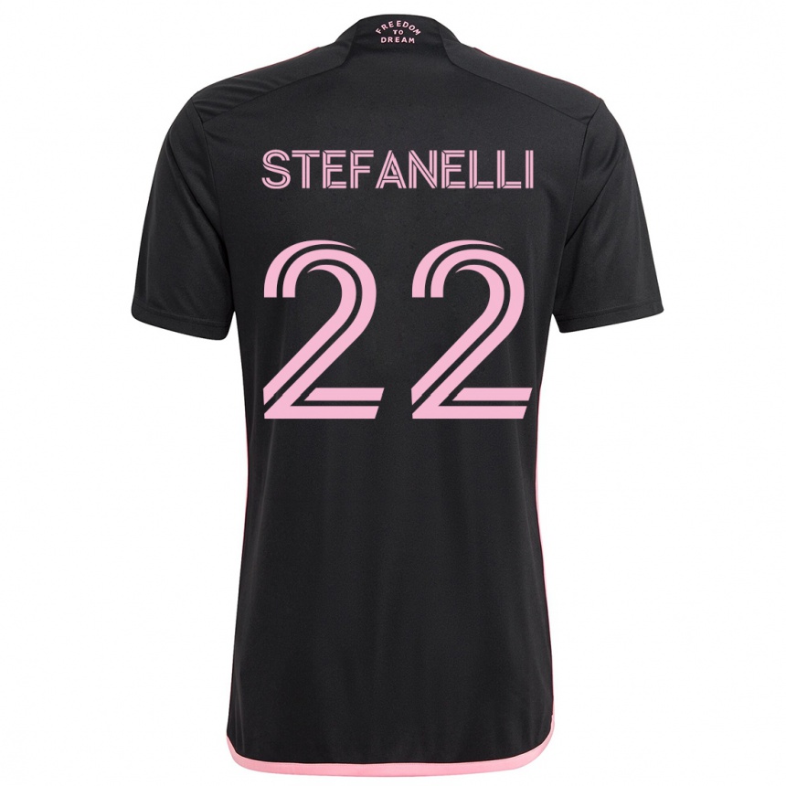 Niño Fútbol Camiseta Nicolás Stefanelli #22 Negro 2ª Equipación 2024/25 Argentina