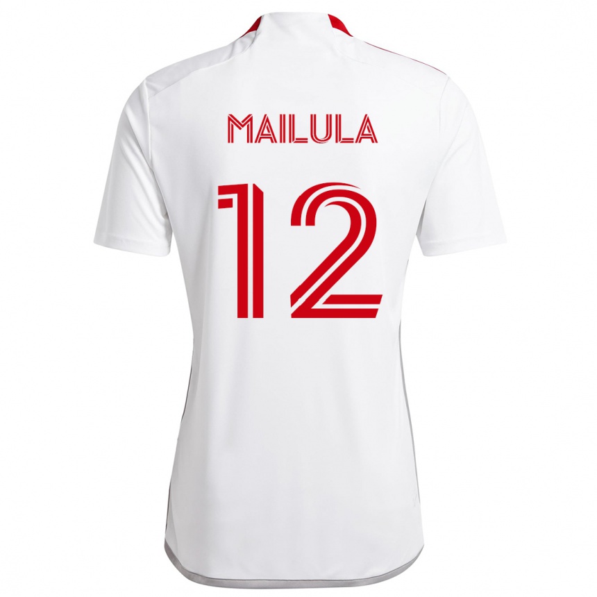 Niño Fútbol Camiseta Cassius Mailula #12 Blanco Rojo 2ª Equipación 2024/25 Argentina