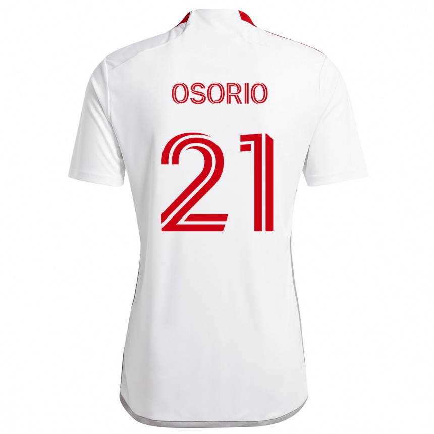 Niño Fútbol Camiseta Jonathan Osorio #21 Blanco Rojo 2ª Equipación 2024/25 Argentina