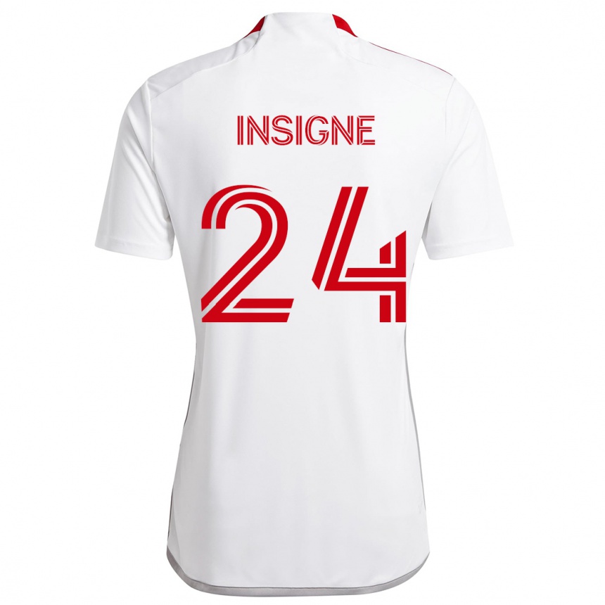 Niño Fútbol Camiseta Lorenzo Insigne #24 Blanco Rojo 2ª Equipación 2024/25 Argentina