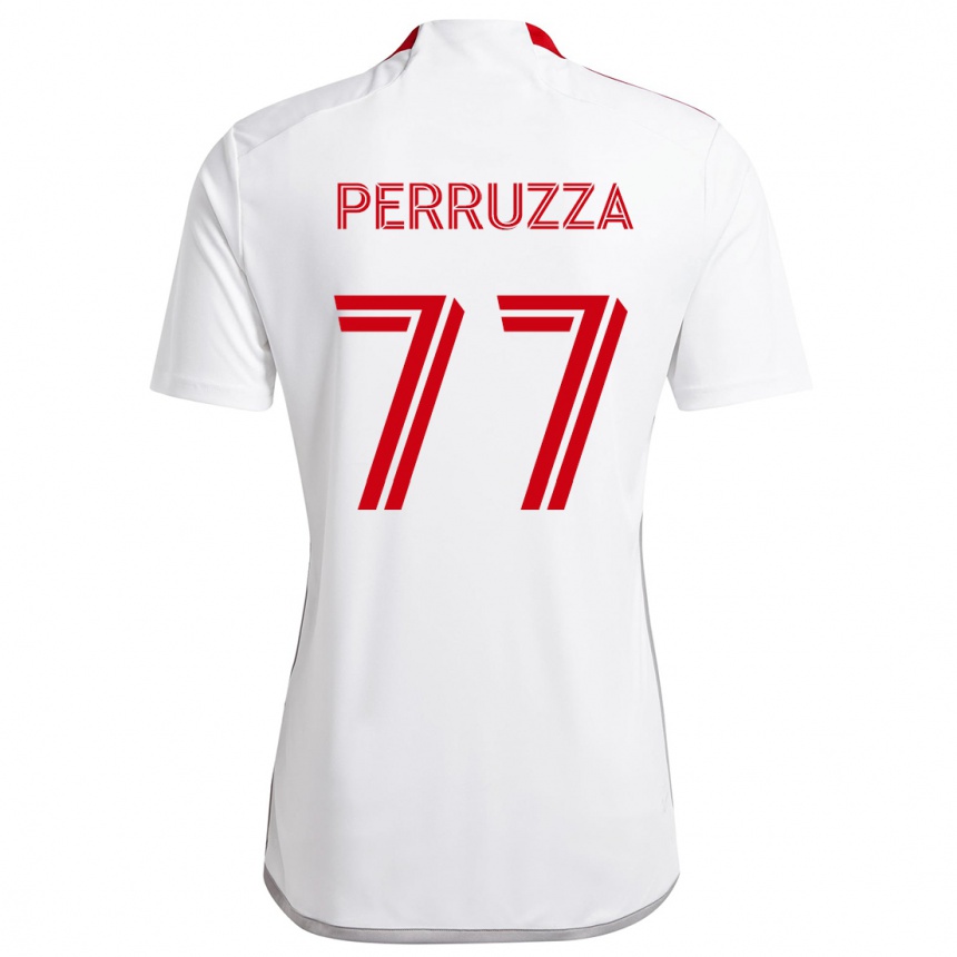 Niño Fútbol Camiseta Jordan Perruzza #77 Blanco Rojo 2ª Equipación 2024/25 Argentina