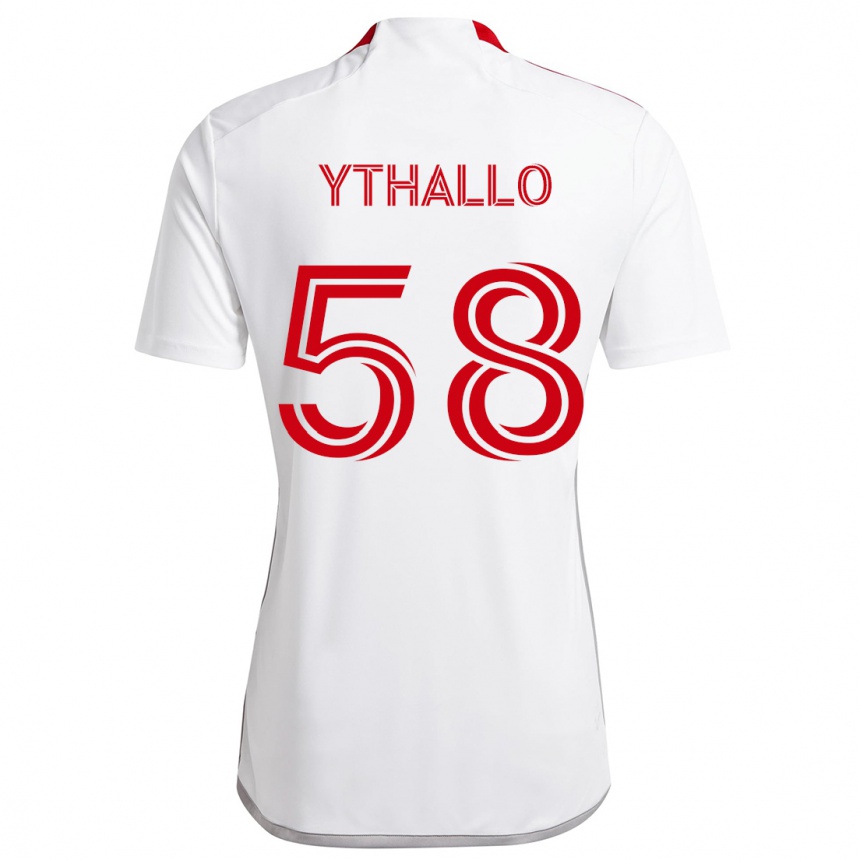 Niño Fútbol Camiseta Ythallo #58 Blanco Rojo 2ª Equipación 2024/25 Argentina