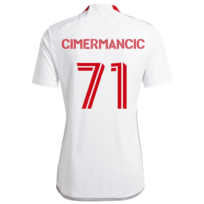 Niño Fútbol Camiseta Markus Cimermancic #71 Blanco Rojo 2ª Equipación 2024/25 Argentina