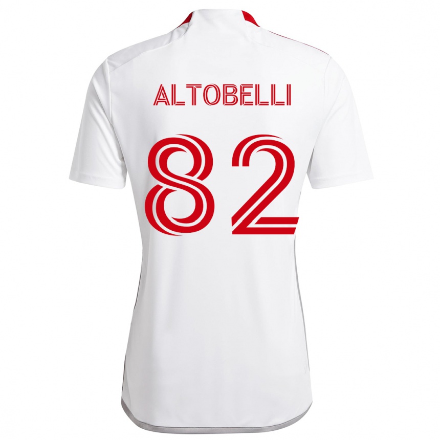 Niño Fútbol Camiseta Julian Altobelli #82 Blanco Rojo 2ª Equipación 2024/25 Argentina