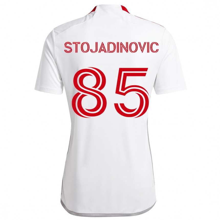 Niño Fútbol Camiseta Marko Stojadinovic #85 Blanco Rojo 2ª Equipación 2024/25 Argentina