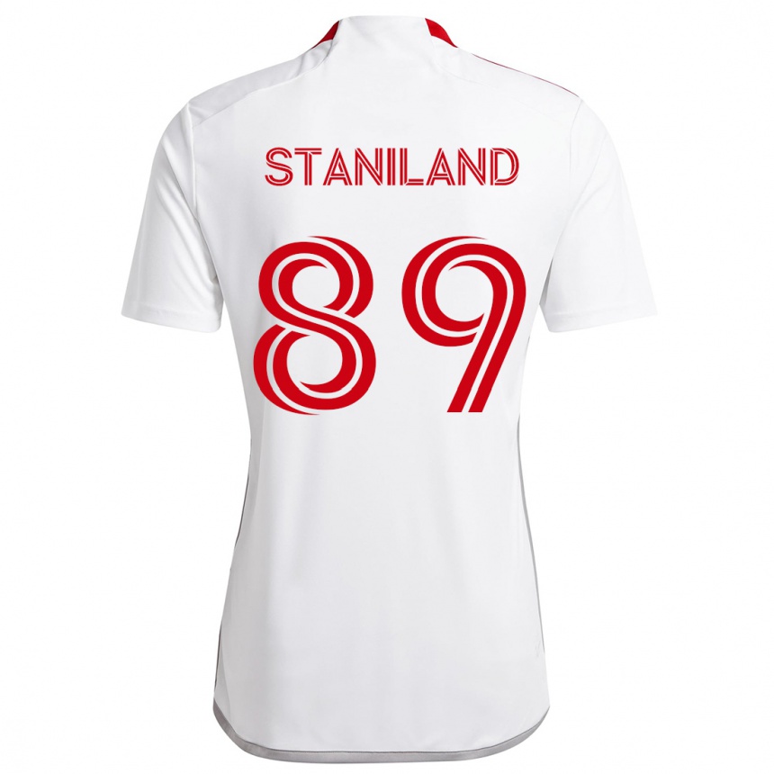 Niño Fútbol Camiseta Charlie Staniland #89 Blanco Rojo 2ª Equipación 2024/25 Argentina