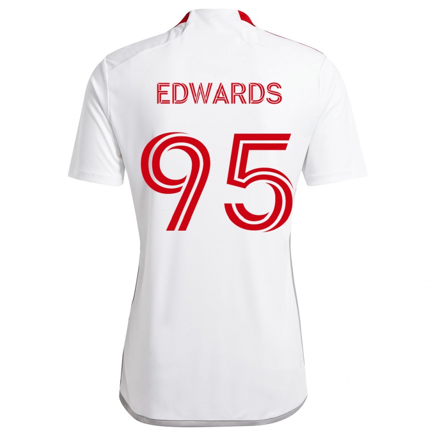 Niño Fútbol Camiseta Nathaniel Edwards #95 Blanco Rojo 2ª Equipación 2024/25 Argentina