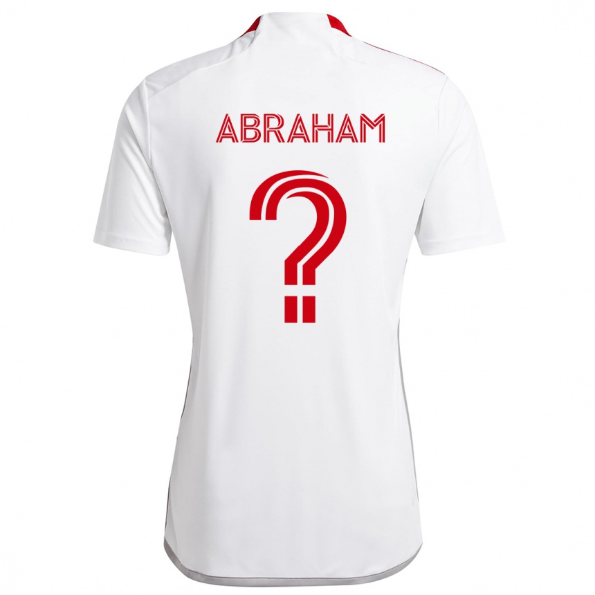 Niño Fútbol Camiseta Nathaniel Abraham #0 Blanco Rojo 2ª Equipación 2024/25 Argentina