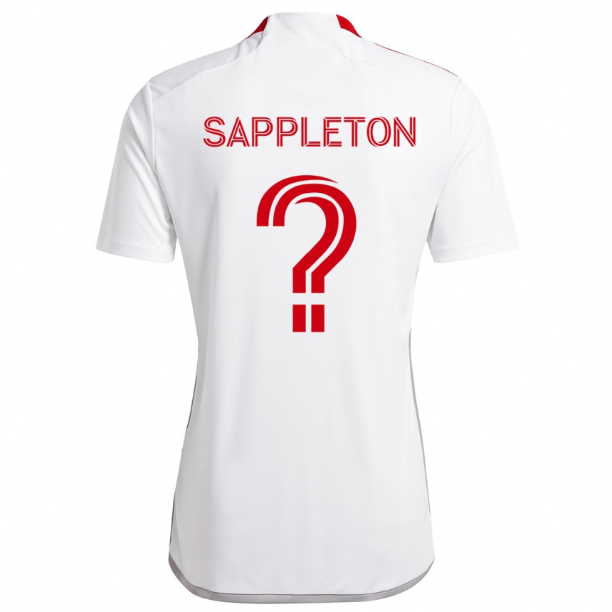 Niño Fútbol Camiseta Spencer Sappleton #0 Blanco Rojo 2ª Equipación 2024/25 Argentina