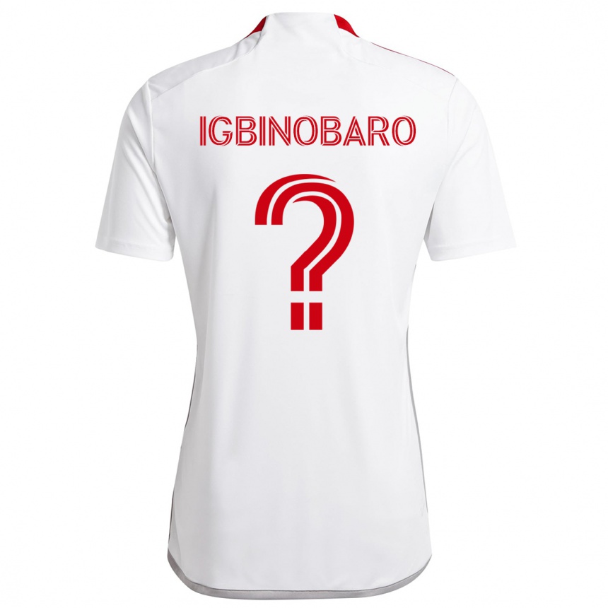 Niño Fútbol Camiseta Philip Igbinobaro #0 Blanco Rojo 2ª Equipación 2024/25 Argentina