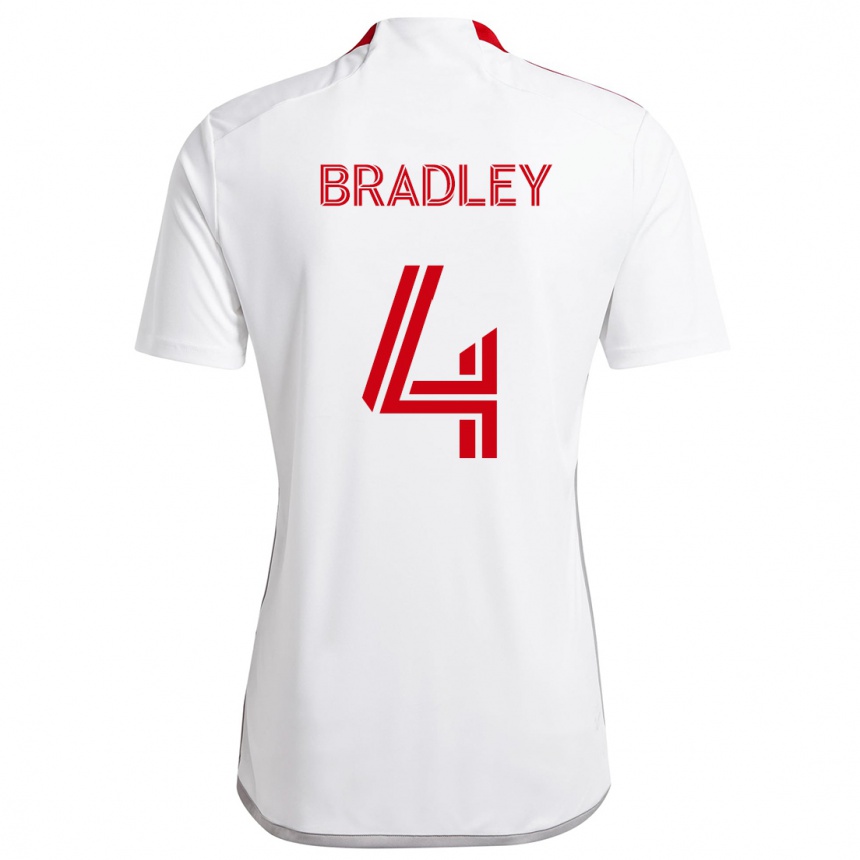 Niño Fútbol Camiseta Michael Bradley #4 Blanco Rojo 2ª Equipación 2024/25 Argentina