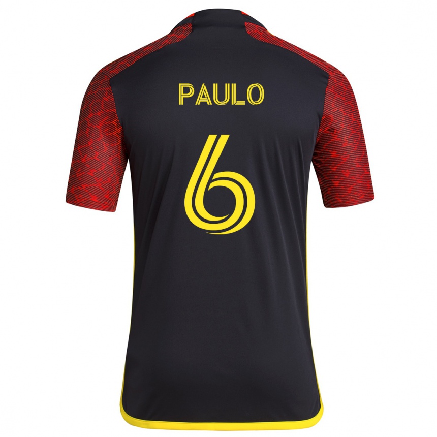 Niño Fútbol Camiseta João Paulo #6 Negro Rojo 2ª Equipación 2024/25 Argentina