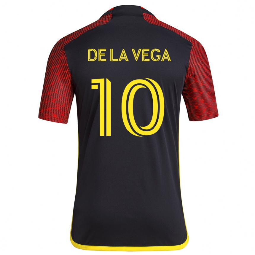 Niño Fútbol Camiseta Pedro De La Vega #10 Negro Rojo 2ª Equipación 2024/25 Argentina