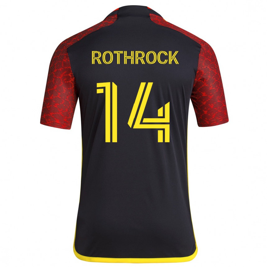 Niño Fútbol Camiseta Paul Rothrock #14 Negro Rojo 2ª Equipación 2024/25 Argentina