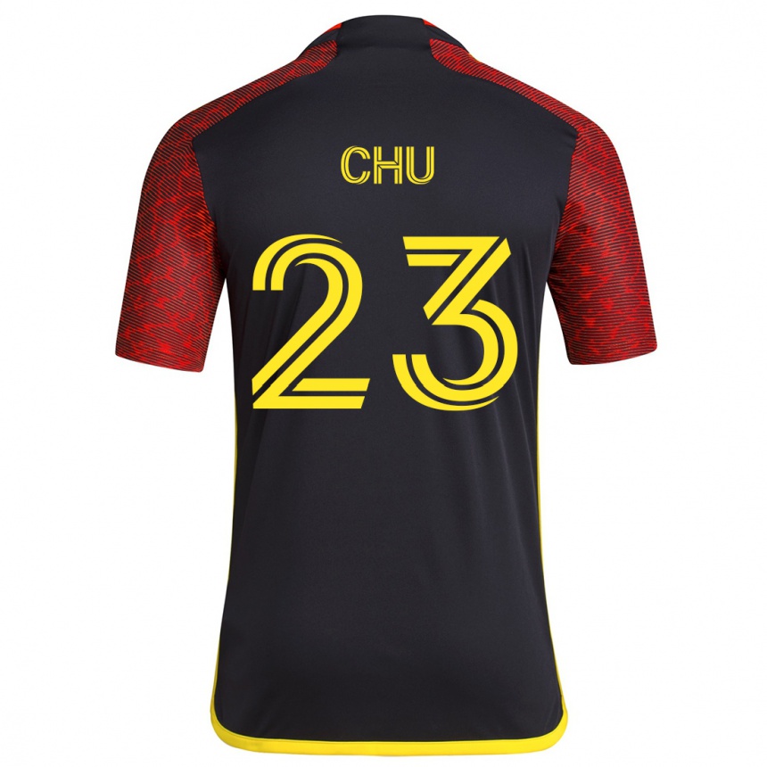 Niño Fútbol Camiseta Léo Chú #23 Negro Rojo 2ª Equipación 2024/25 Argentina