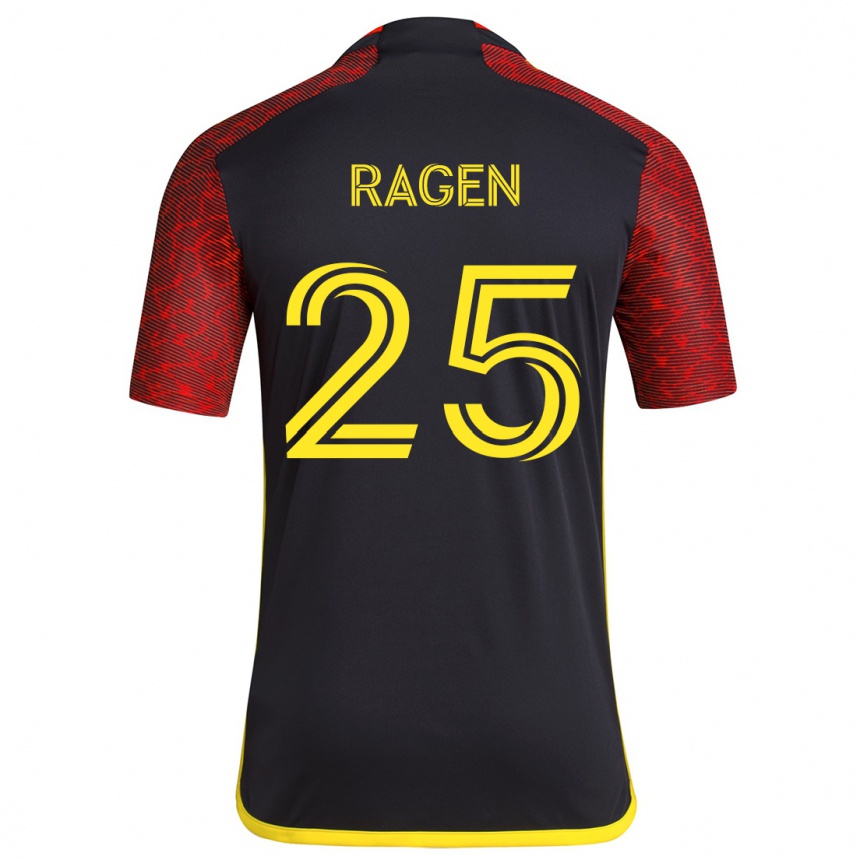 Niño Fútbol Camiseta Jackson Ragen #25 Negro Rojo 2ª Equipación 2024/25 Argentina