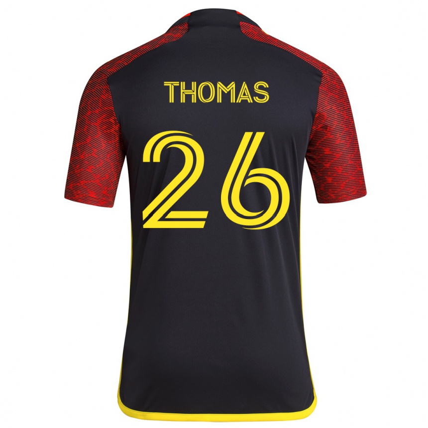 Niño Fútbol Camiseta Andrew Thomas #26 Negro Rojo 2ª Equipación 2024/25 Argentina