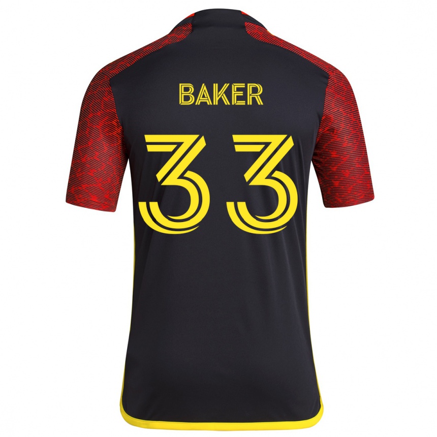 Niño Fútbol Camiseta Cody Baker #33 Negro Rojo 2ª Equipación 2024/25 Argentina