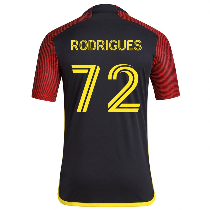 Niño Fútbol Camiseta Braudílio Rodrigues #72 Negro Rojo 2ª Equipación 2024/25 Argentina