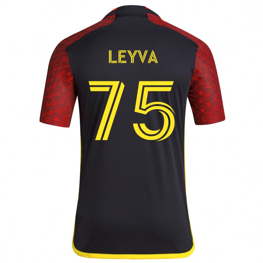 Niño Fútbol Camiseta Danny Leyva #75 Negro Rojo 2ª Equipación 2024/25 Argentina