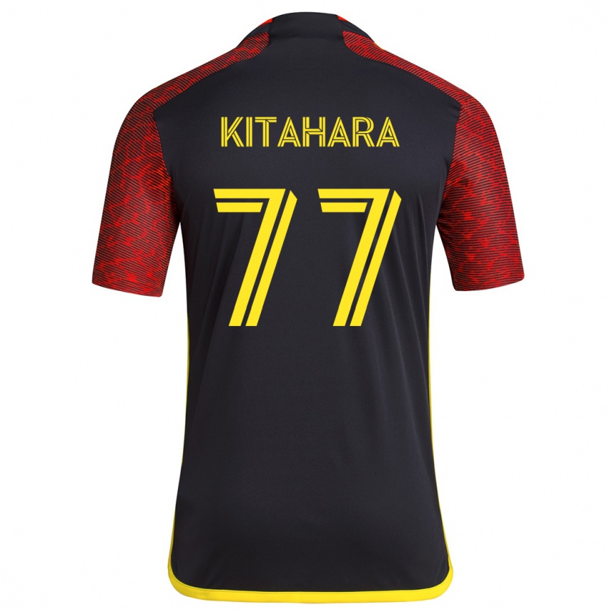 Niño Fútbol Camiseta Sota Kitahara #77 Negro Rojo 2ª Equipación 2024/25 Argentina