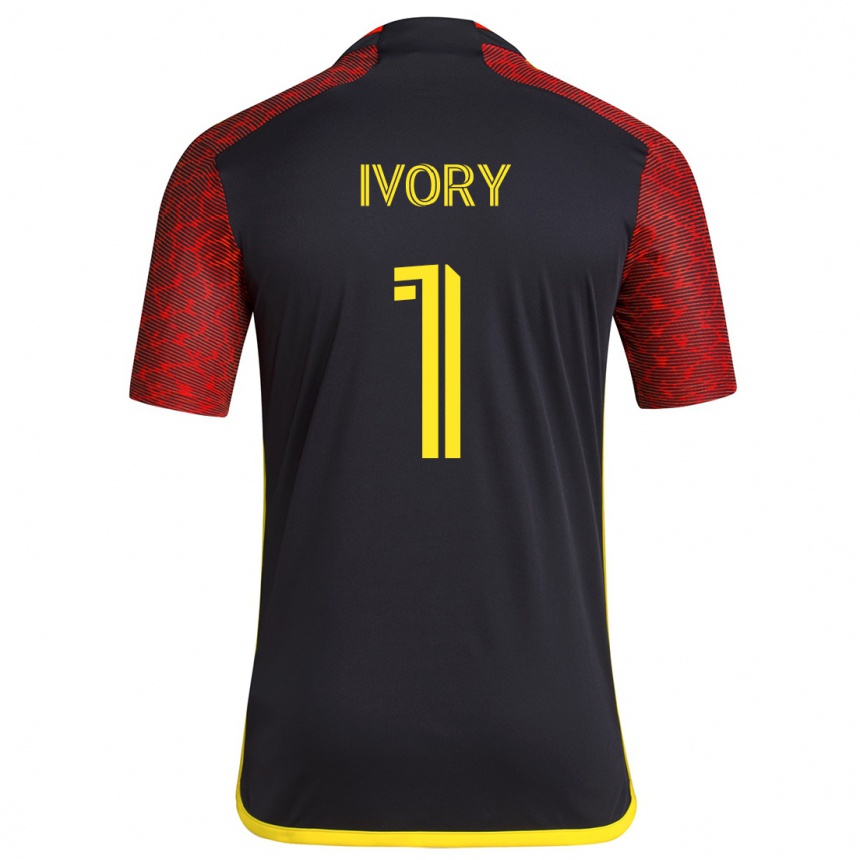 Niño Fútbol Camiseta Laurel Ivory #1 Negro Rojo 2ª Equipación 2024/25 Argentina