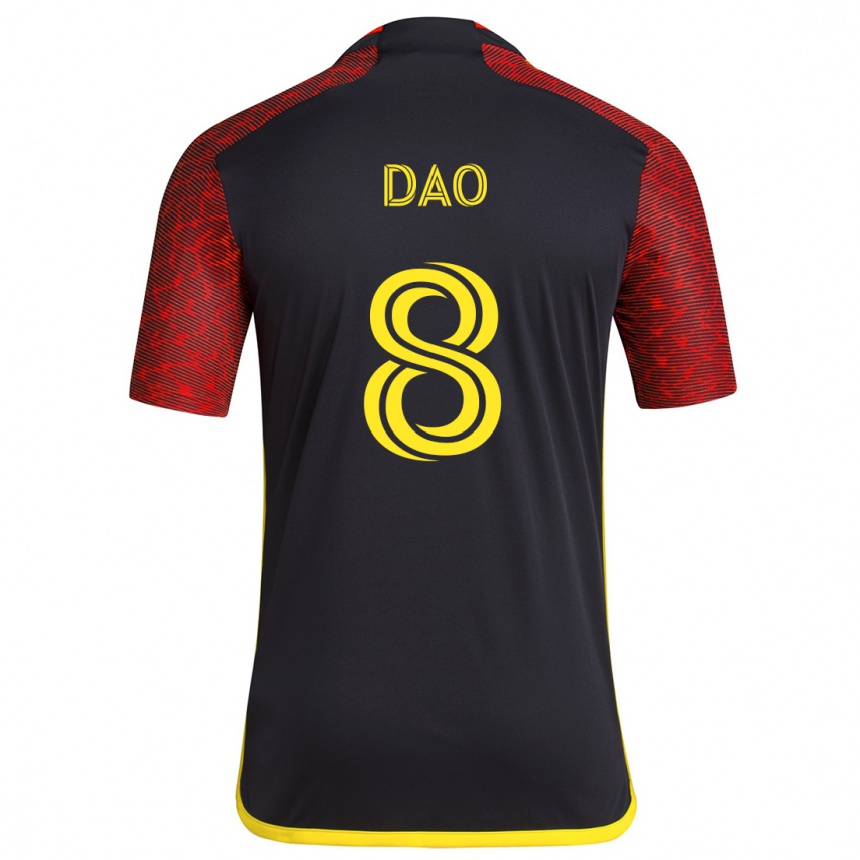 Niño Fútbol Camiseta Kaylee Dao #8 Negro Rojo 2ª Equipación 2024/25 Argentina