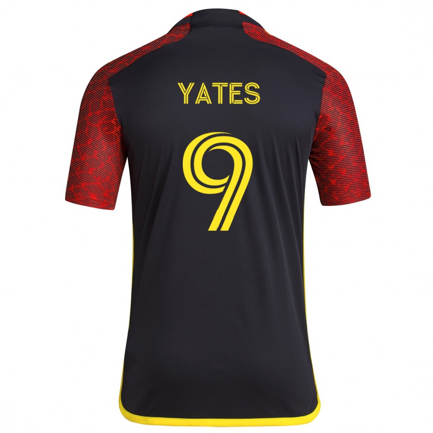 Niño Fútbol Camiseta Summer Yates #9 Negro Rojo 2ª Equipación 2024/25 Argentina