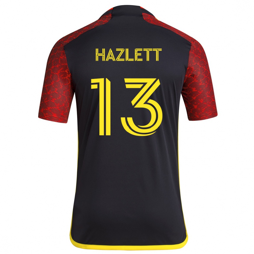 Niño Fútbol Camiseta Kimberly Hazlett #13 Negro Rojo 2ª Equipación 2024/25 Argentina