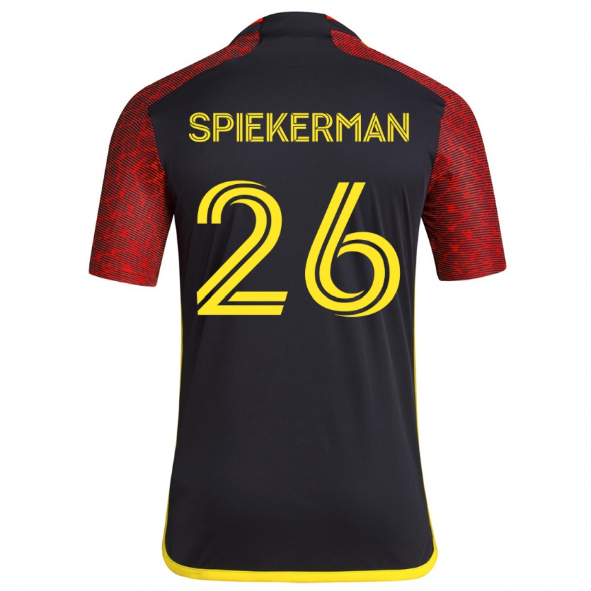 Niño Fútbol Camiseta Stephanie Spiekerman #26 Negro Rojo 2ª Equipación 2024/25 Argentina