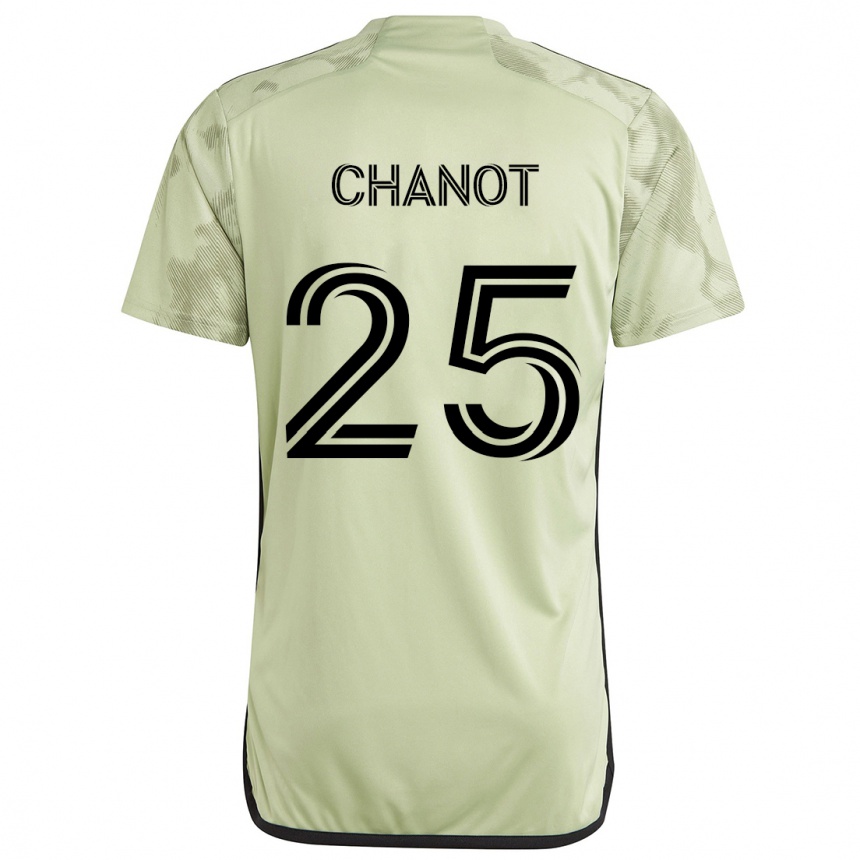 Niño Fútbol Camiseta Maxime Chanot #25 Verde Claro 2ª Equipación 2024/25 Argentina