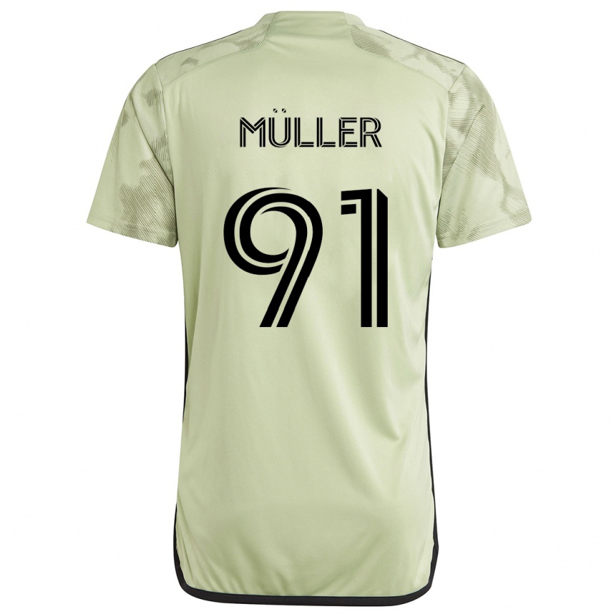 Niño Fútbol Camiseta Luis Müller #91 Verde Claro 2ª Equipación 2024/25 Argentina