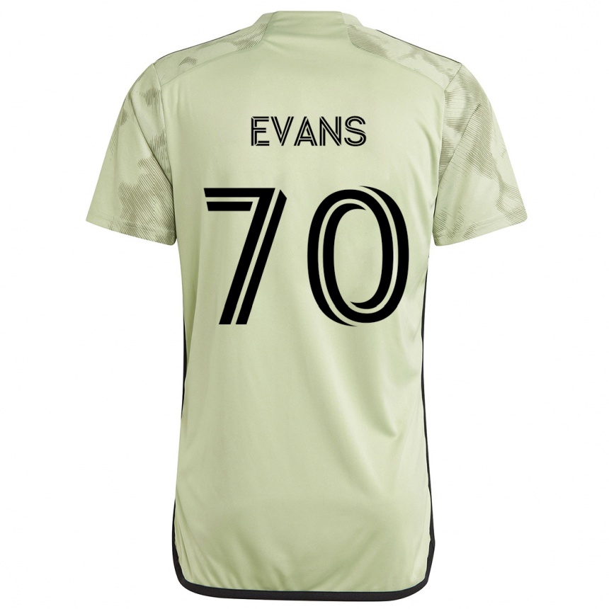 Niño Fútbol Camiseta Matthew Evans #70 Verde Claro 2ª Equipación 2024/25 Argentina