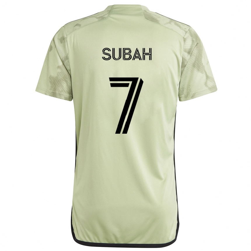 Niño Fútbol Camiseta Yekeson Subah #7 Verde Claro 2ª Equipación 2024/25 Argentina