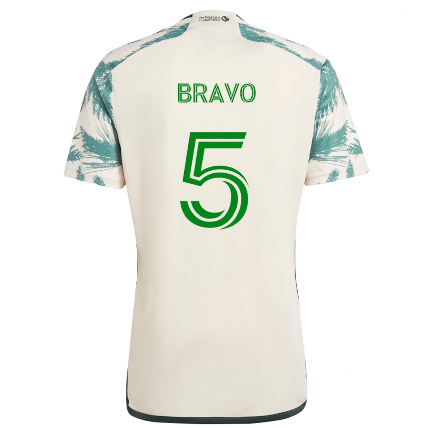 Niño Fútbol Camiseta Claudio Bravo #5 Beige Marrón 2ª Equipación 2024/25 Argentina