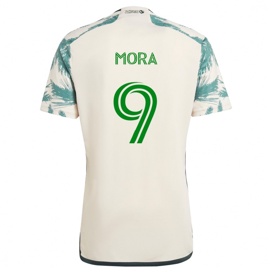 Niño Fútbol Camiseta Felipe Mora #9 Beige Marrón 2ª Equipación 2024/25 Argentina