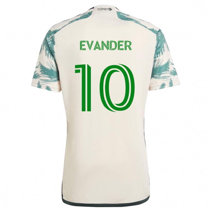 Niño Fútbol Camiseta Evander #10 Beige Marrón 2ª Equipación 2024/25 Argentina