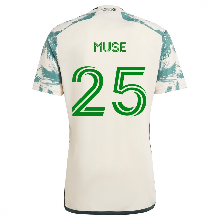 Niño Fútbol Camiseta Trey Muse #25 Beige Marrón 2ª Equipación 2024/25 Argentina