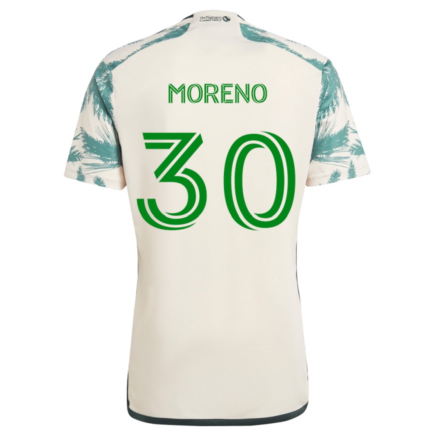 Niño Fútbol Camiseta Santiago Moreno #30 Beige Marrón 2ª Equipación 2024/25 Argentina