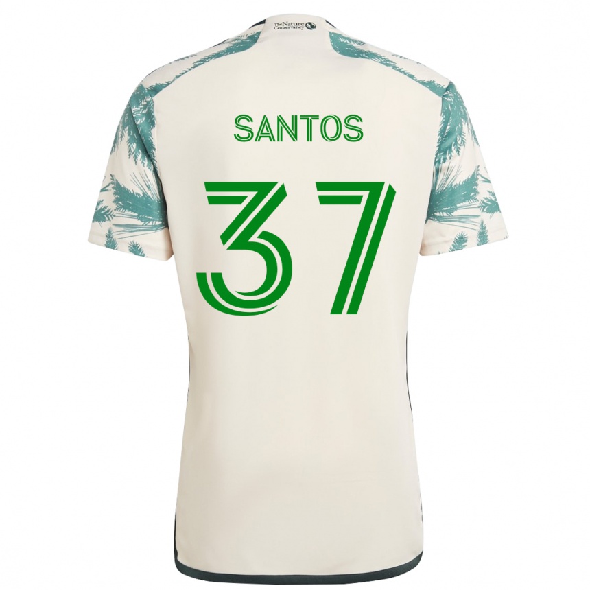 Niño Fútbol Camiseta Noah Santos #37 Beige Marrón 2ª Equipación 2024/25 Argentina