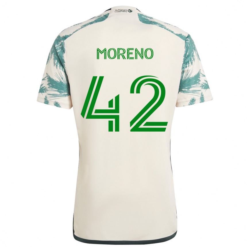 Niño Fútbol Camiseta Alexis Moreno #42 Beige Marrón 2ª Equipación 2024/25 Argentina