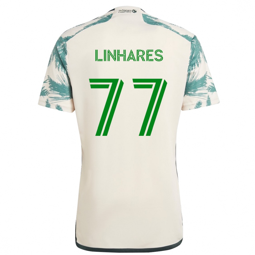 Niño Fútbol Camiseta Kyle Linhares #77 Beige Marrón 2ª Equipación 2024/25 Argentina