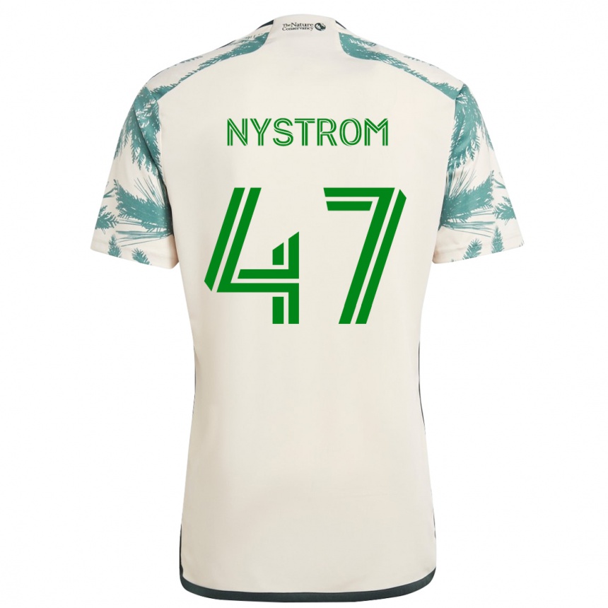 Niño Fútbol Camiseta Maximo Nystrom #47 Beige Marrón 2ª Equipación 2024/25 Argentina