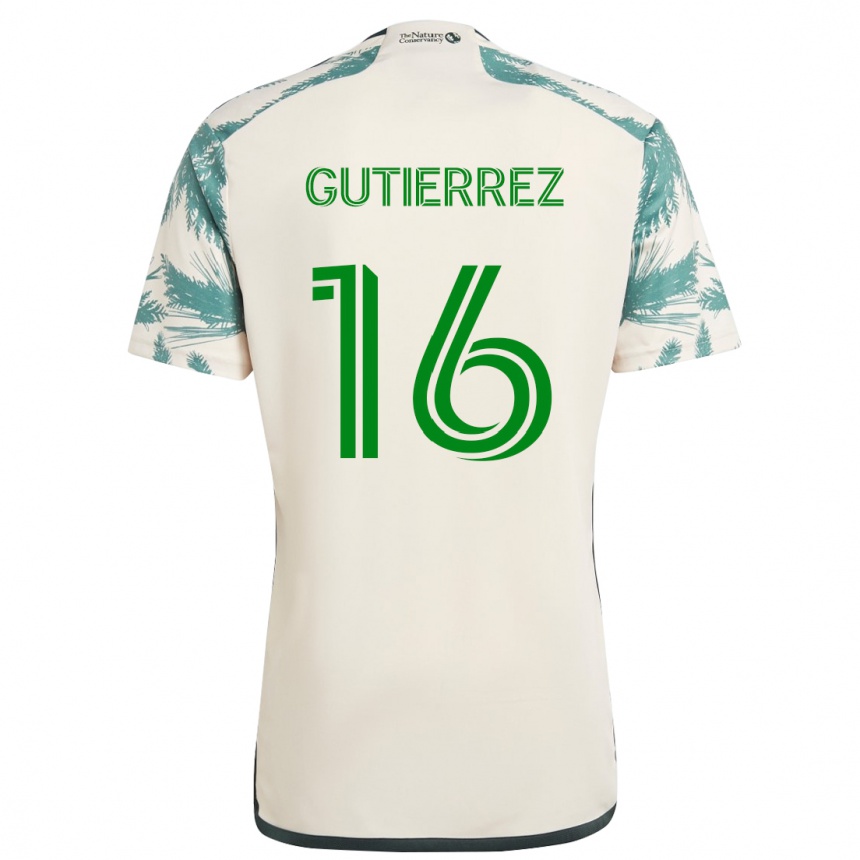 Niño Fútbol Camiseta Diego Gutiérrez #16 Beige Marrón 2ª Equipación 2024/25 Argentina