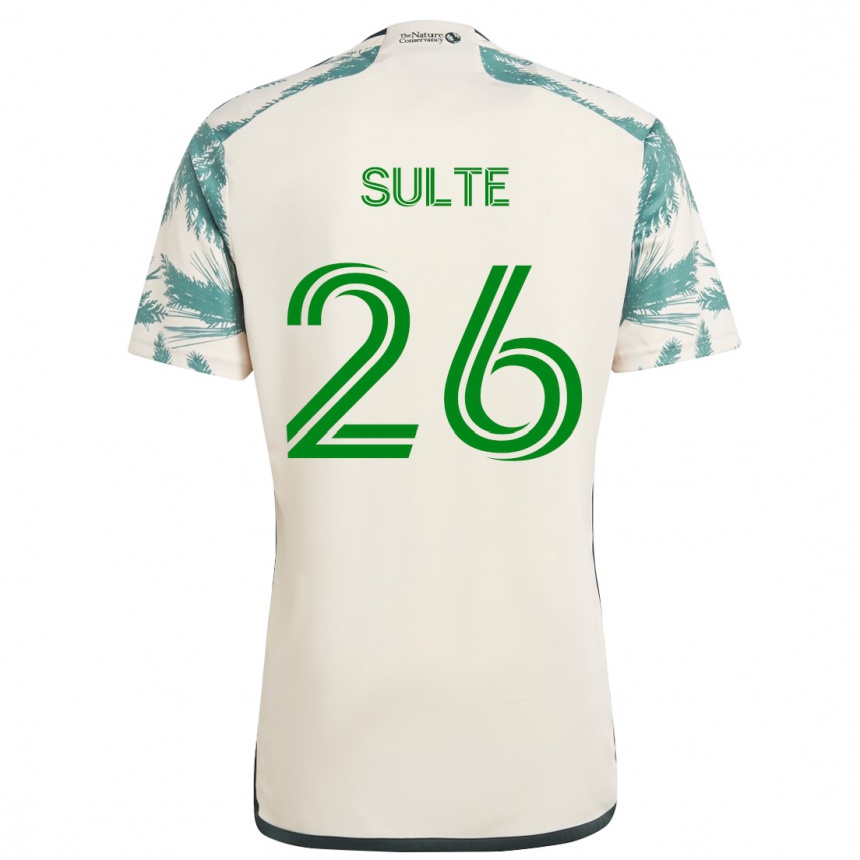 Niño Fútbol Camiseta Hunter Sulte #26 Beige Marrón 2ª Equipación 2024/25 Argentina