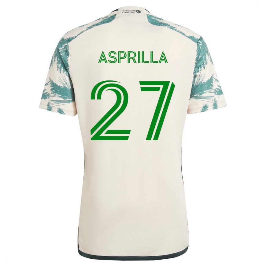 Niño Fútbol Camiseta Dairon Asprilla #27 Beige Marrón 2ª Equipación 2024/25 Argentina