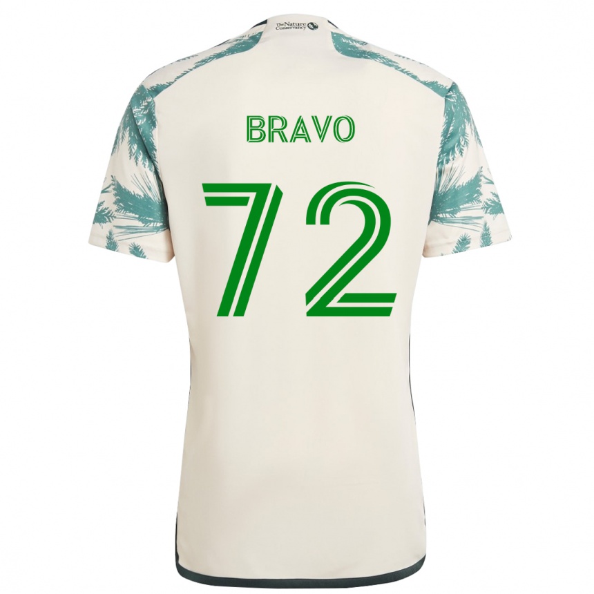 Niño Fútbol Camiseta Julian Bravo #72 Beige Marrón 2ª Equipación 2024/25 Argentina